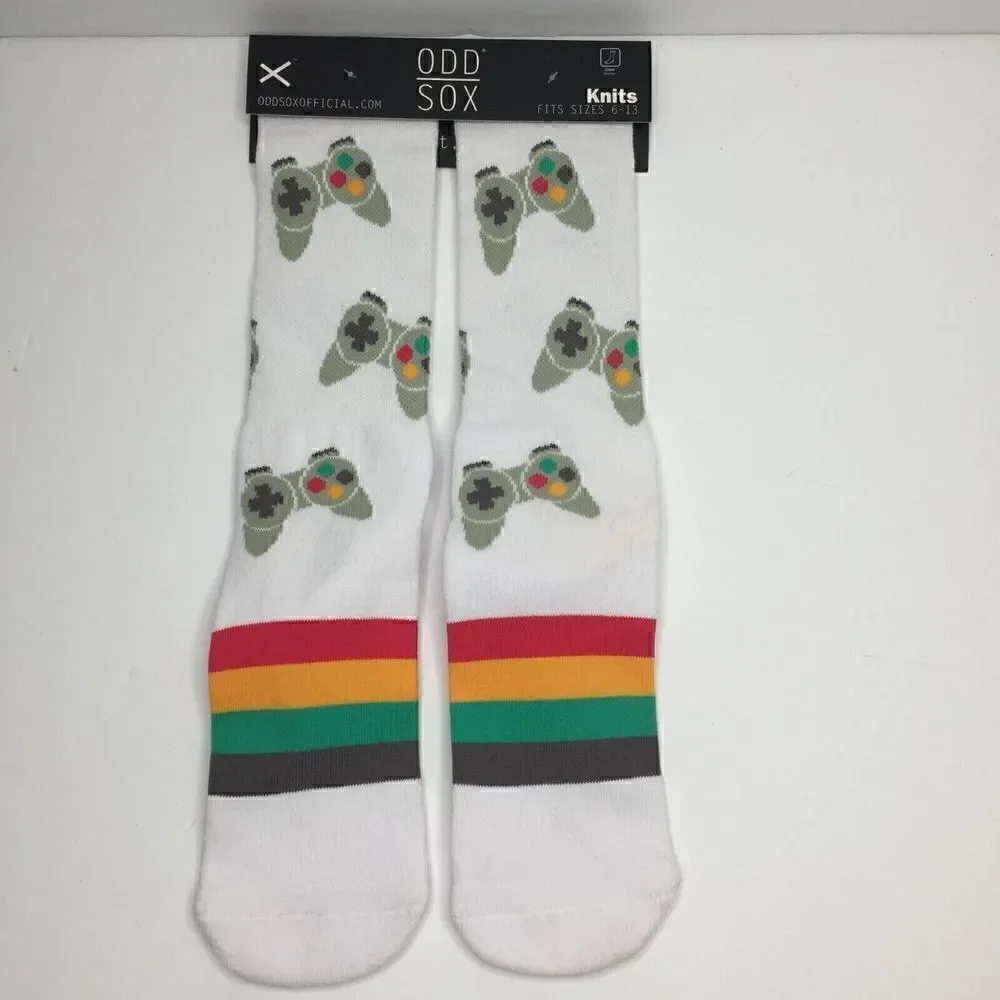 Odd Sox Mens Video Game Controller Novelty Crew Socks Sizes 6-13